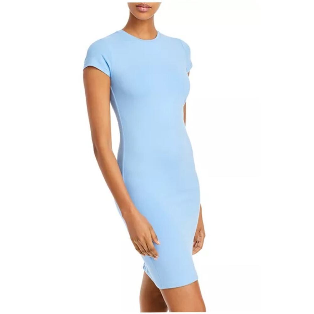 ATM Anthony Thomas Melillo Women Aqua Blue Cotton Jersey T-Shirt Dress Size Sp